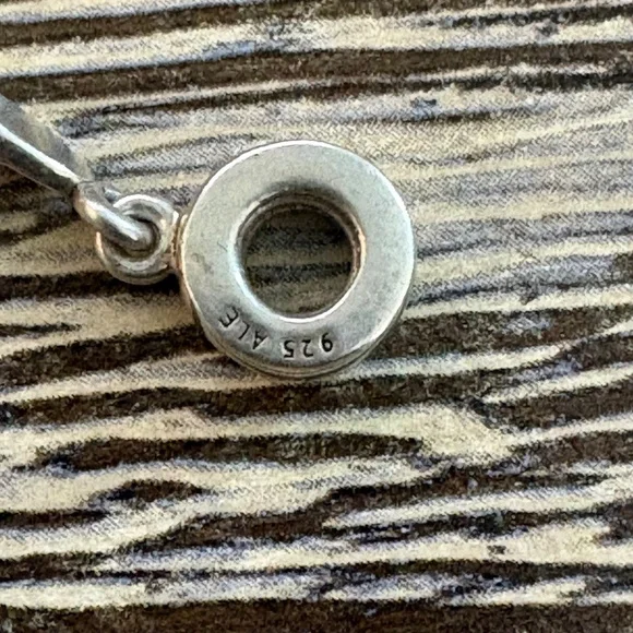 Authentic Retired Pandora Flip Flop Dangle Charm - Sterling Silver & Purple CZ - Picture 2 of 7